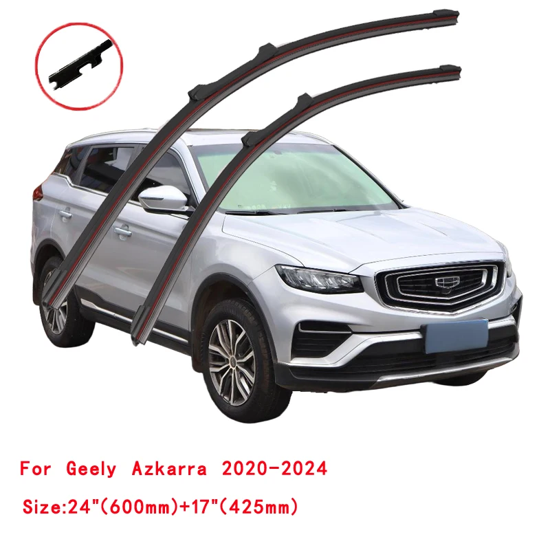 For Geely Azkarra Atlas Pro Tugella Okavango ICON SUV 2020 2021 2022 2023 Car Winter Brushes Double Rubber Wiper Blades Window