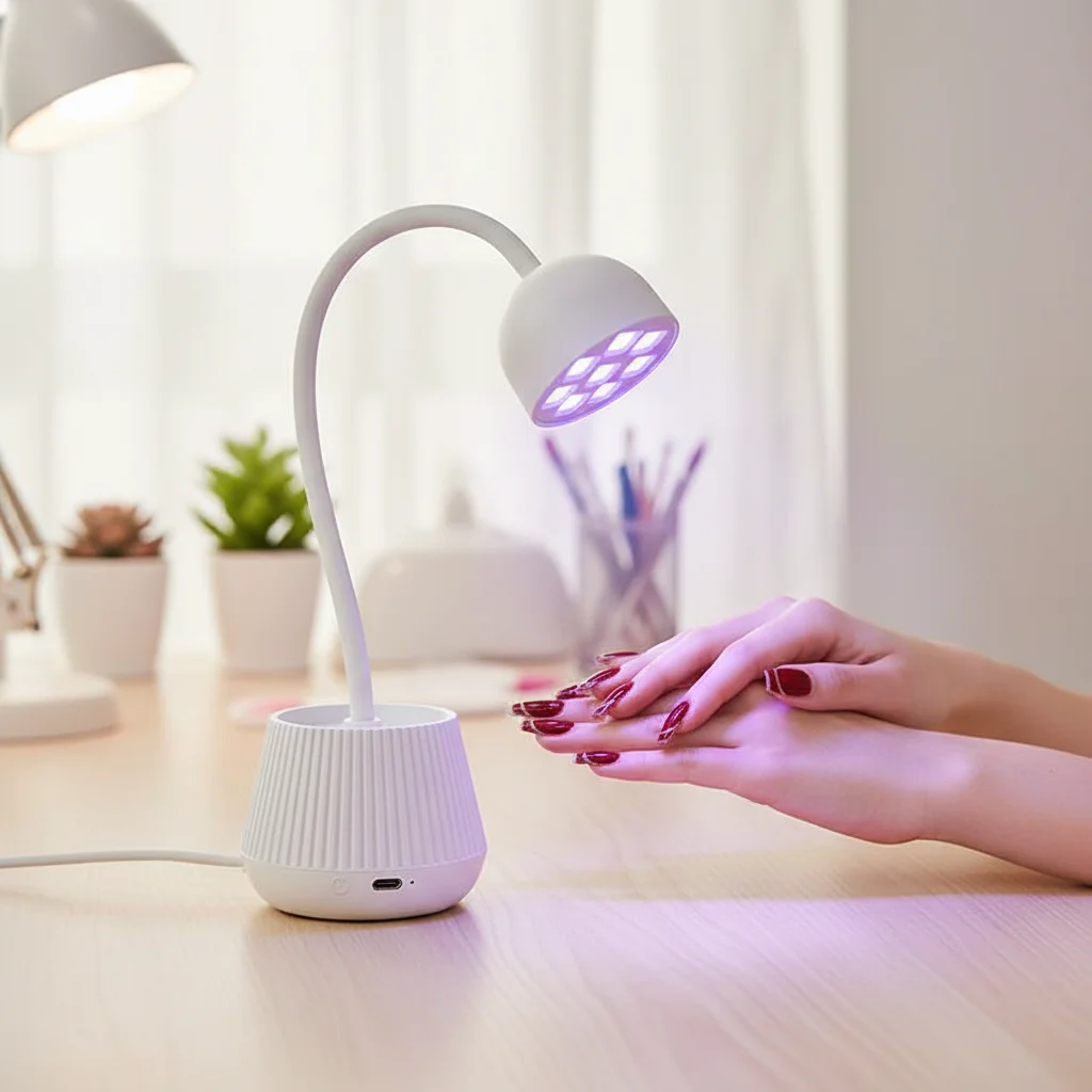 مصباح أظافر LED صغير بالأشعة فوق البنفسجية بقدرة 24 وات قابل للانحناء وسريع الجفاف للعلاج بالضوء لأظافر الجل