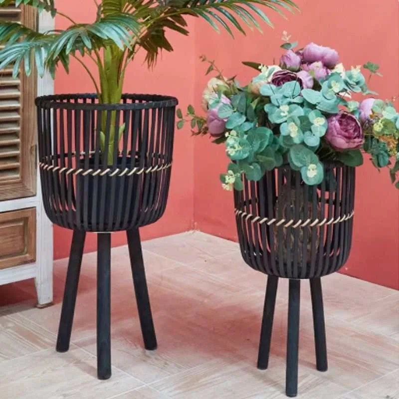 Floor Standing Pot Trays Minimalist Retro Flowerpot Tray Living Room Balcony Plant Flowerpots Pallet Indoor Decoration Pots Tray