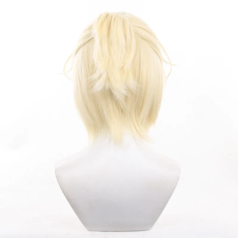 New Anime Alien Stage LUKA Cosplay Wig Golden Half Tied Hair Ponytail Heat Resistant Synthetic Wig Cap Masquerade Carnival Party