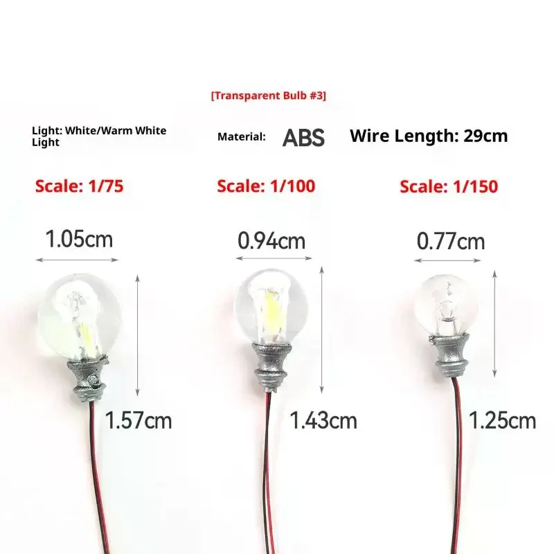 5pcs 3V Miniature Led Lamp Model Lights For 1/87 1/100 1/150 Diy Model Making/Dollhouse Decor/Dioramas Supply/Micro Landscape