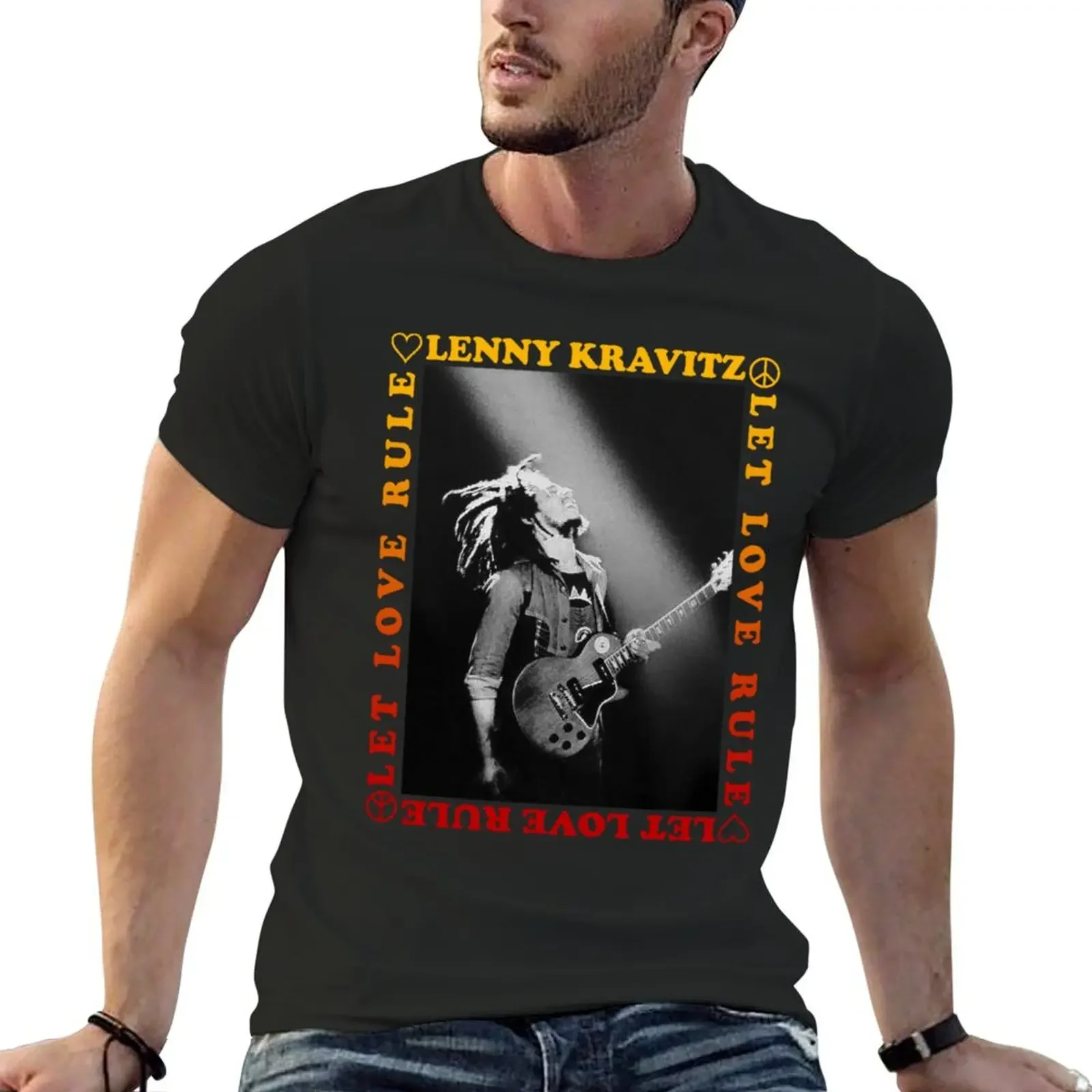 

Lenny Kravitz Guitar Let Love Rule Essential T-Shirt sublime heavyweights tops men clothes