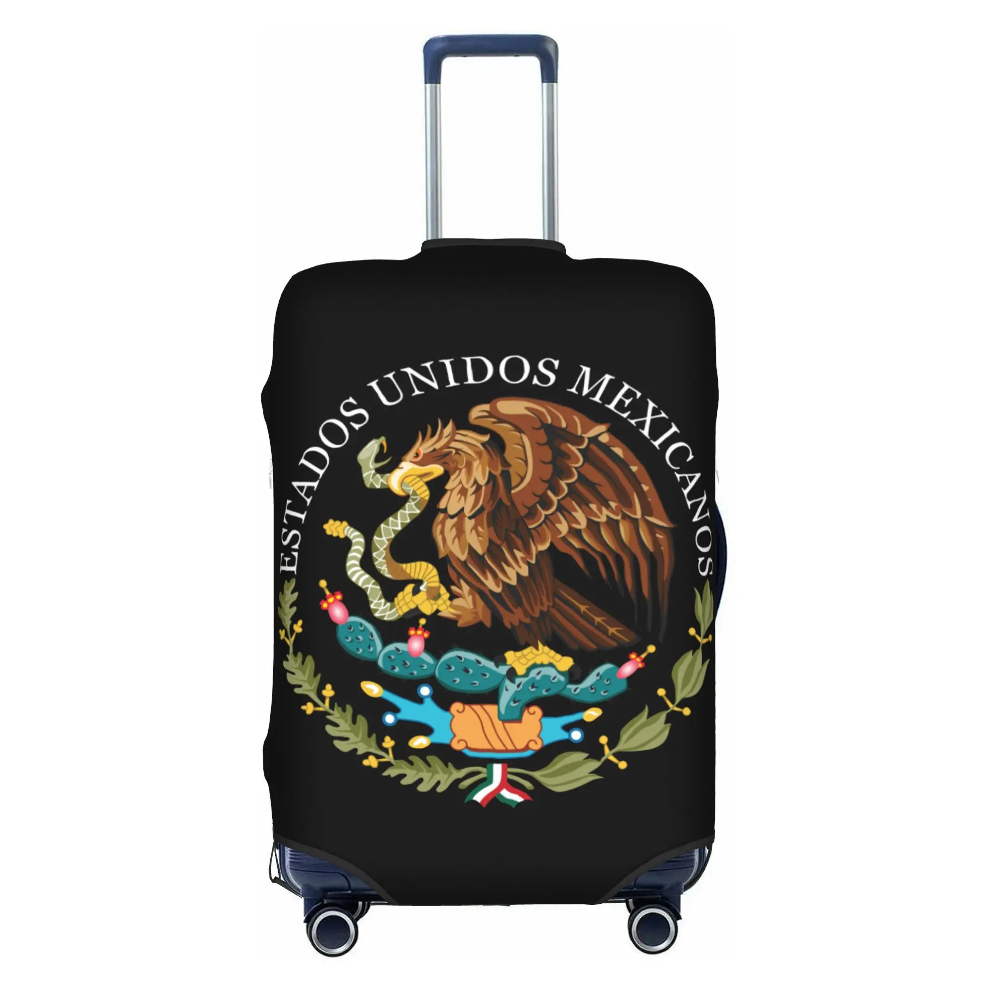 Coat Of Arms Of Mexico Luggage Cover Protector Funny Mexican Flag Seal Travel Suitcase Covers for 18-32 Inch