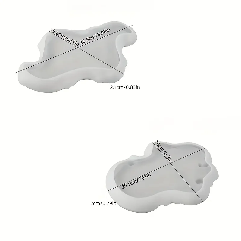 2Piece European-Style Lace Relief Tray and Plate Silicone Mold, Epoxy Resin,Plaster ,Concrete Casting Molds for Trays and Plates view 3