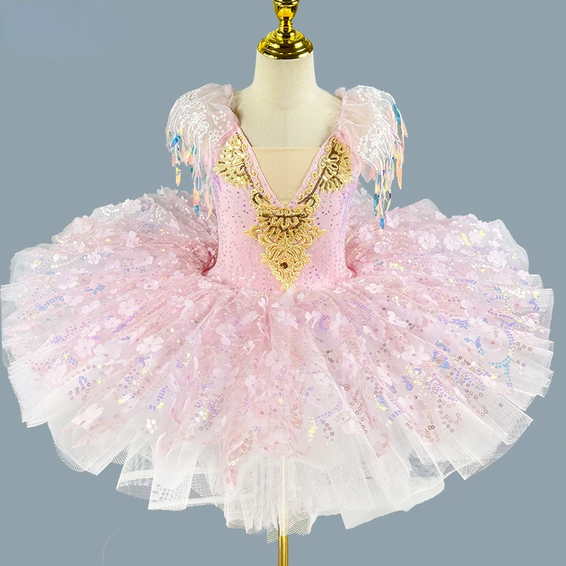 Professional Ballet Tutu Platter Pancake Tutu Dress Girls Kids Ballerina Party Costume Child Leotard Ballerina Party Dance Dress