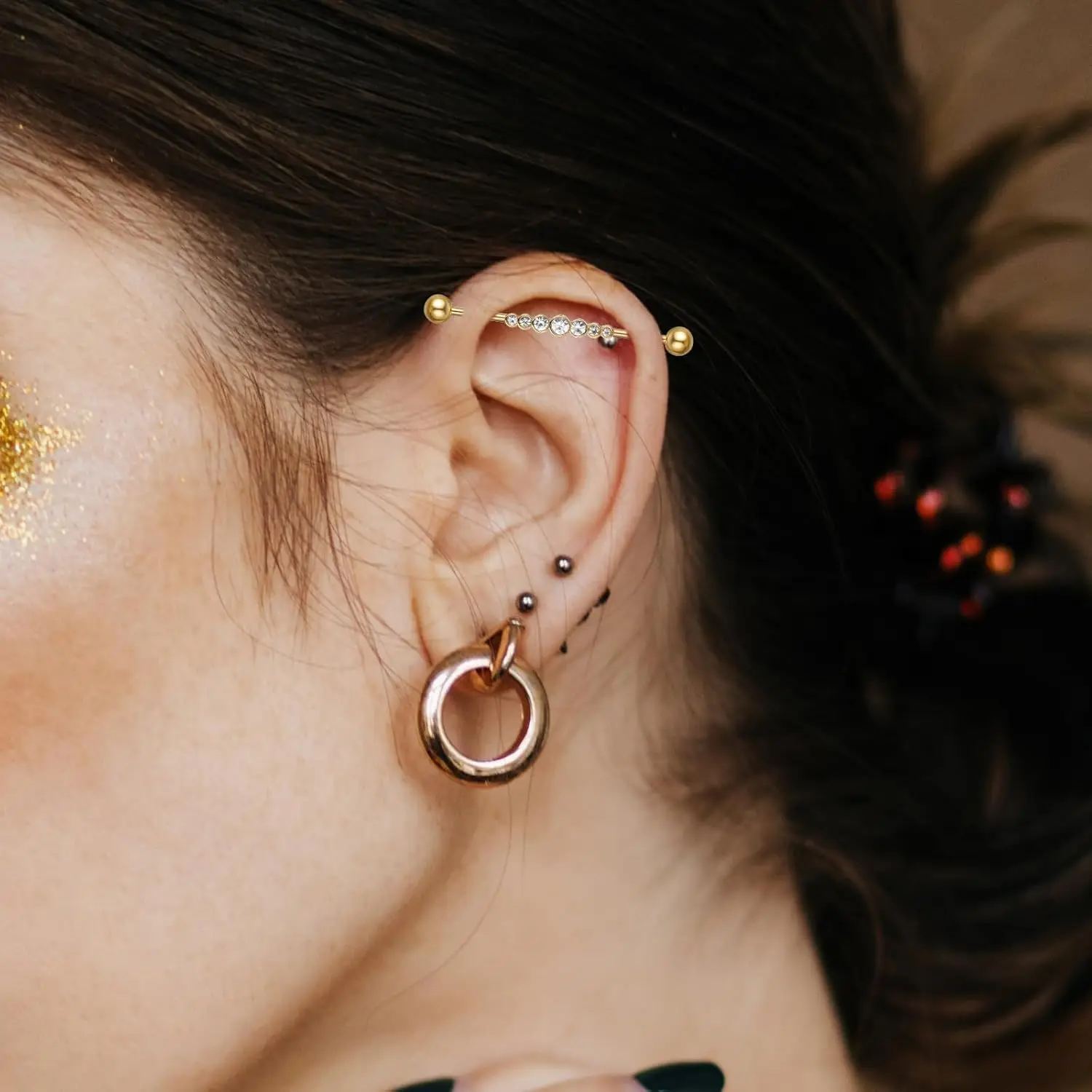 10 pièces 14G bijoux de perçage industriel en acier chirurgical boucles d'oreilles d'haltère industrielle boucles d'oreilles de perçage d'hélice de Cartilage pour femmes hommes