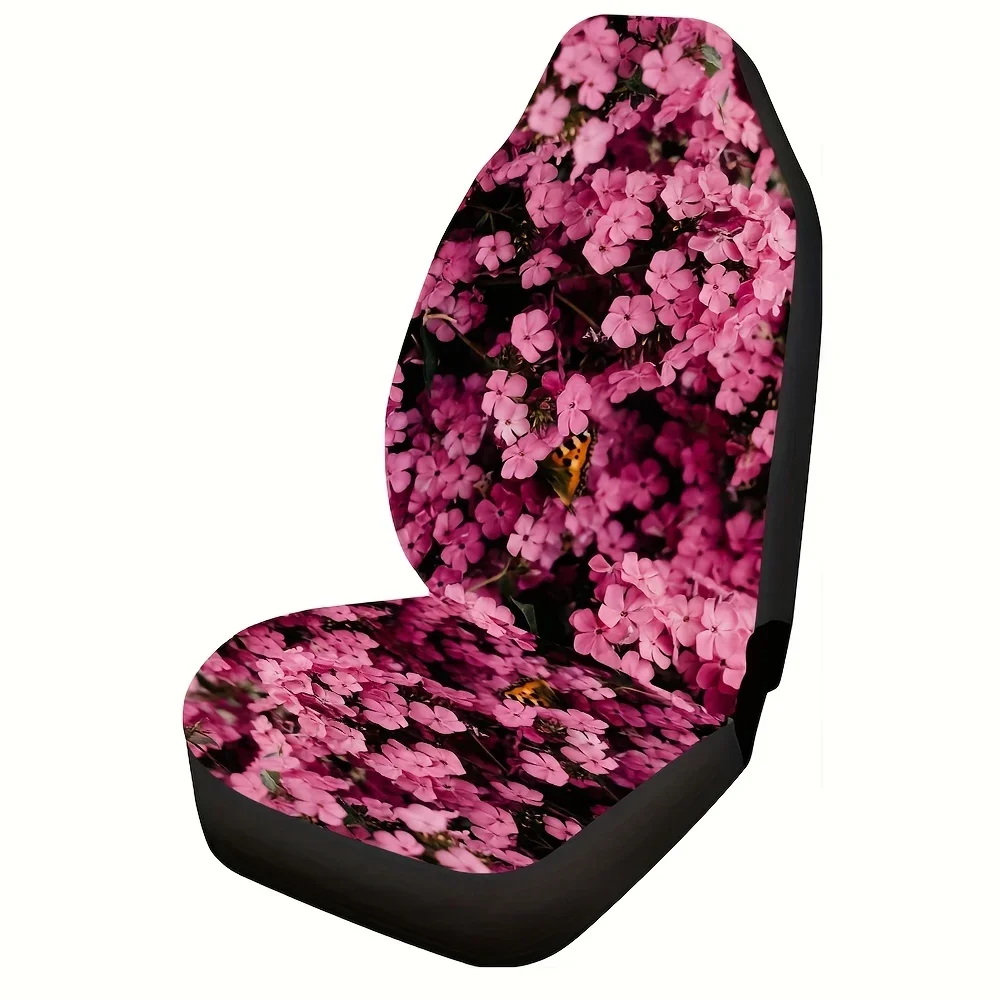 Pink Sakura Printed Car Seat Cover Front Seats Bucket Seat Protector Car Seat Cushions for Car SUV Truck or Van for Women Man