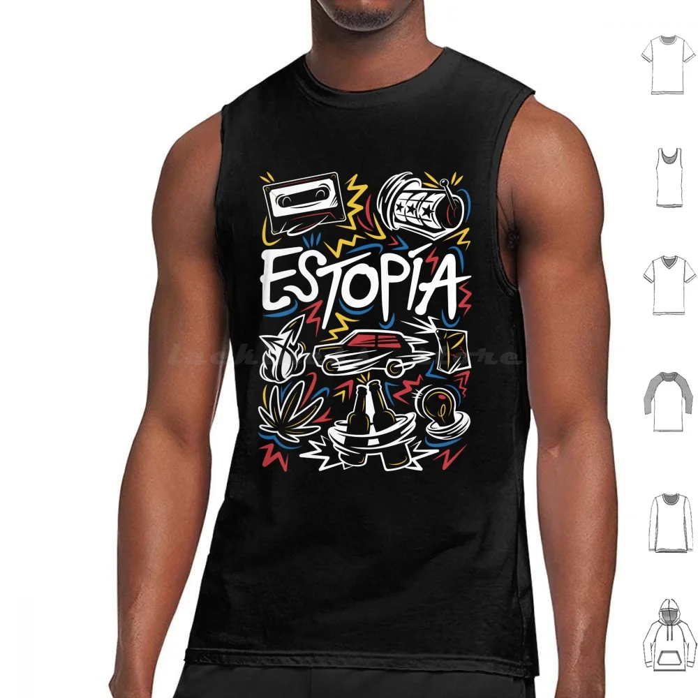 Estopía ( Venezuela ) : Estopa 25th Anniversary Tour Tank Tops Print Cotton Estopy Tow Estopia David Mu ? Oz Jose Mu ? Oz