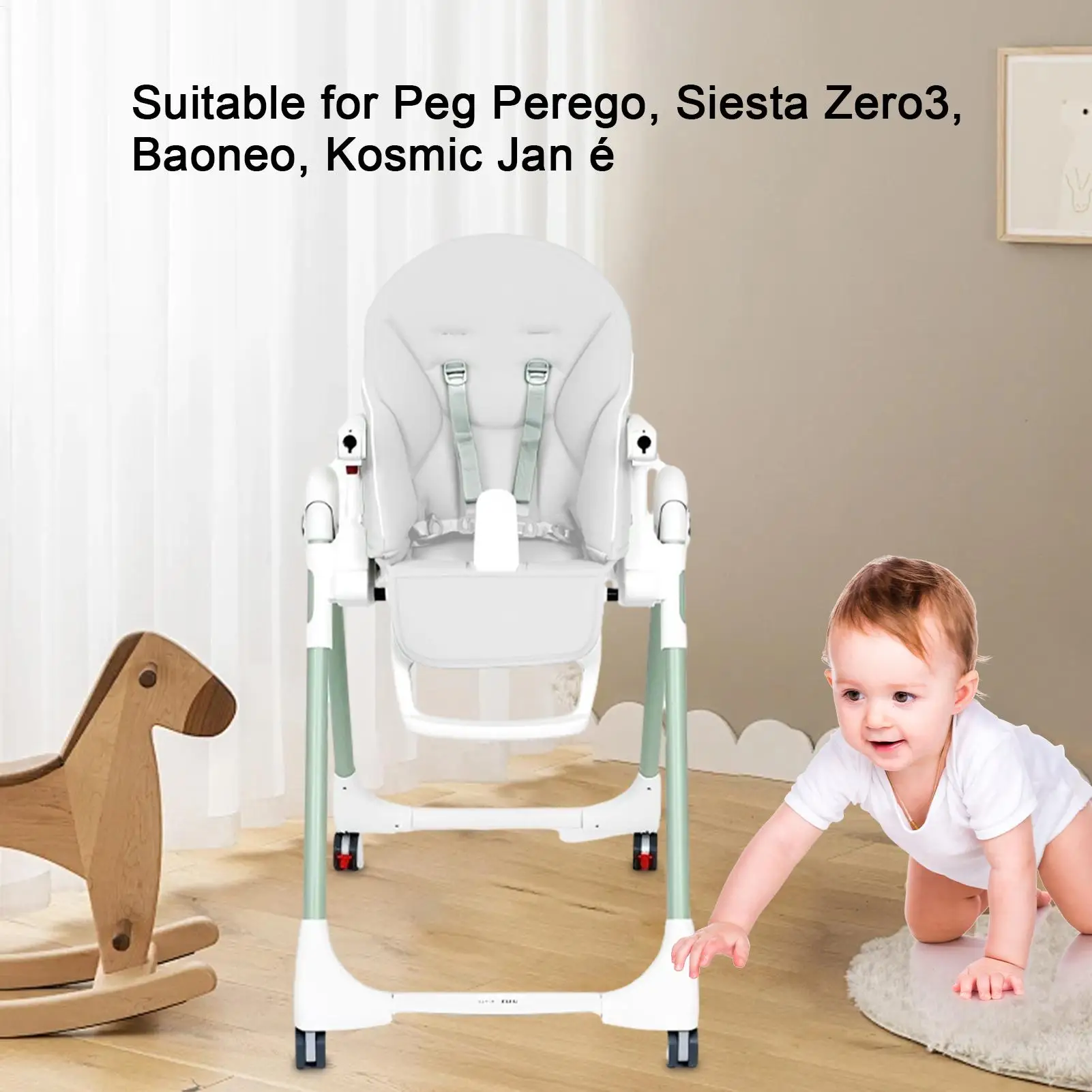 Kids High Chair Cushion Comfortable PU Leather Padding Cover for Feeding Seat High Chair Padded Seat for Son Daughter Grandchild