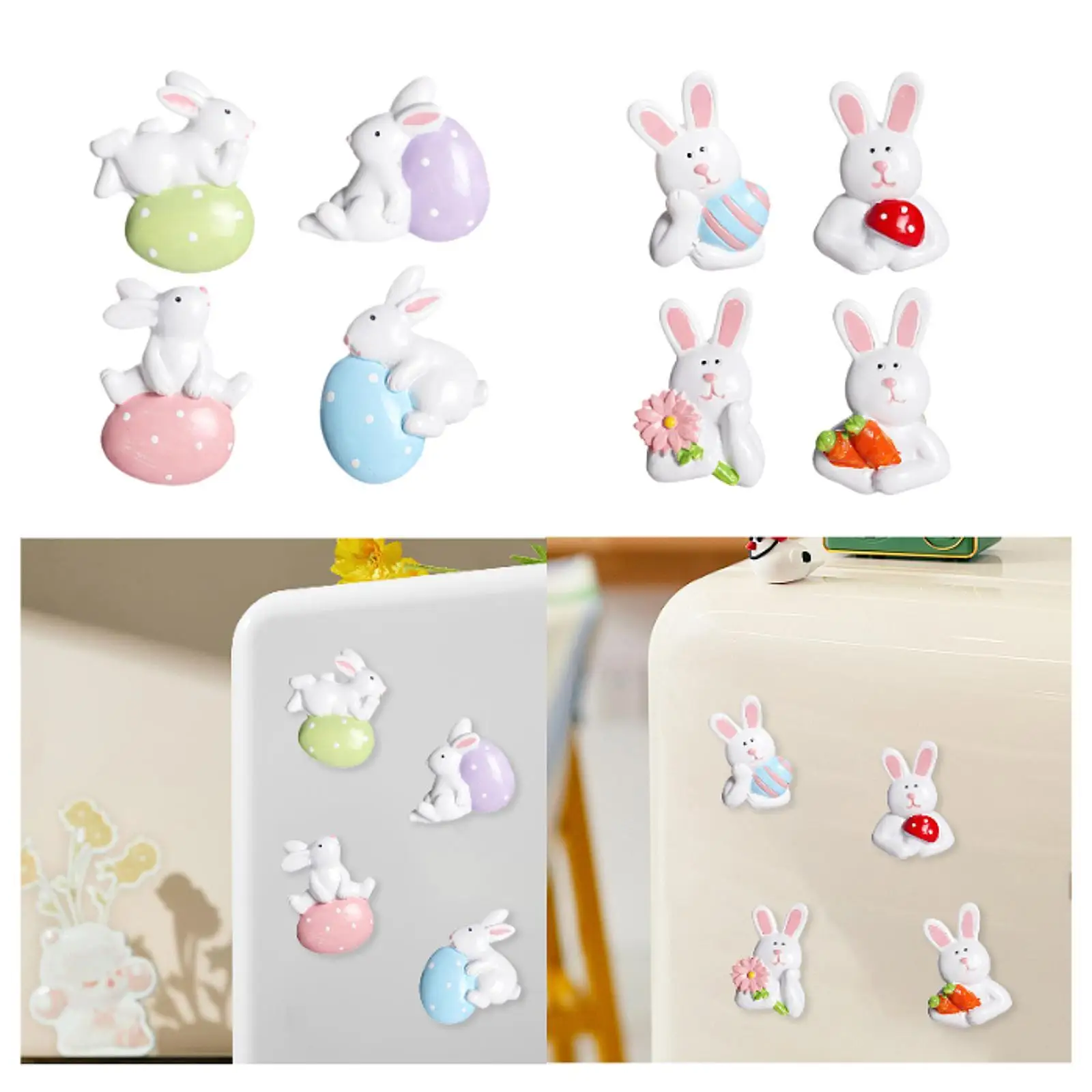 4 Pieces Bunny Shaped Fridge Stickers for Seasonal Decor And Gifting