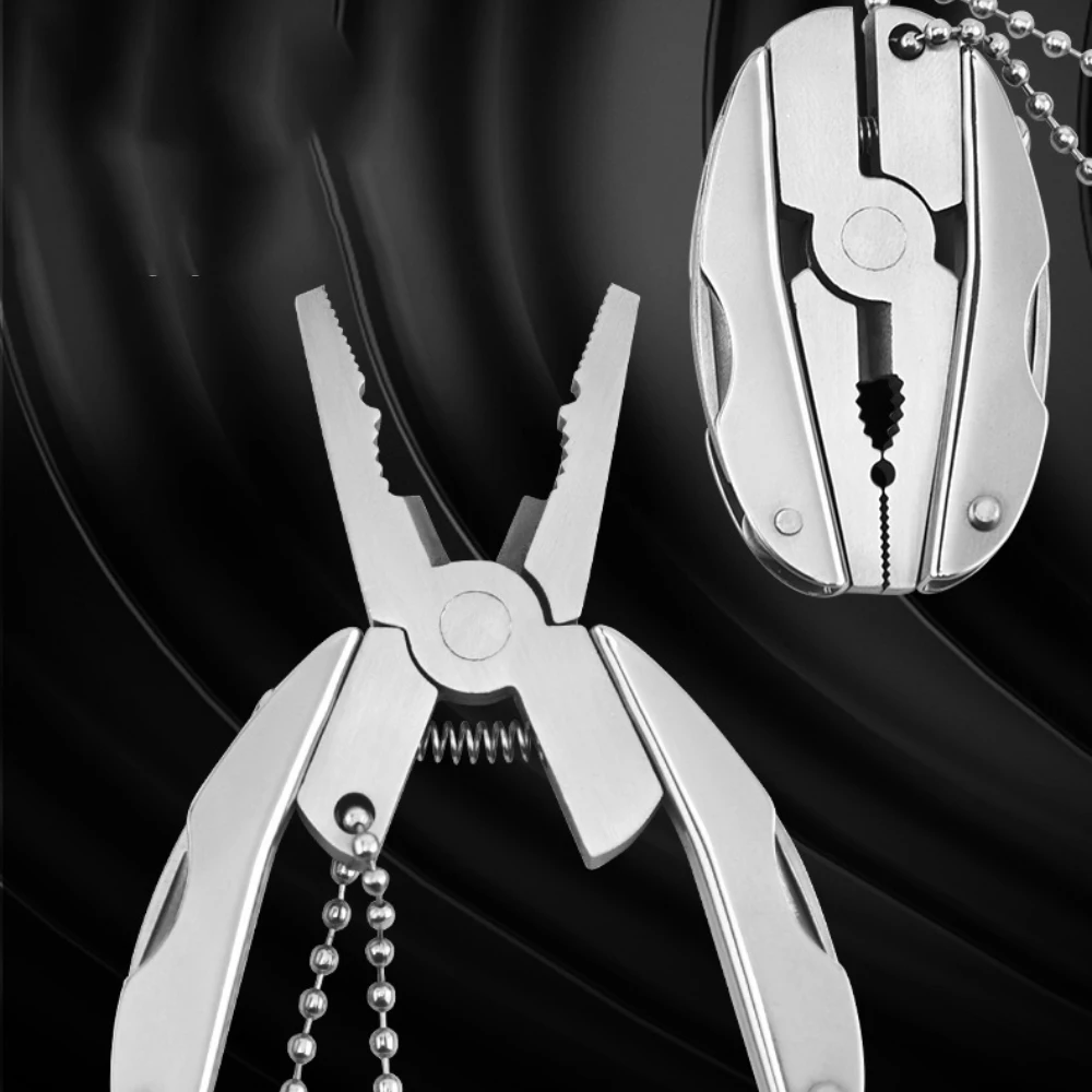 

Multifunctional Mini Pliers - Stainless Steel Folding Knife & Turtleback Keychain Tool for Camping EDC Travel