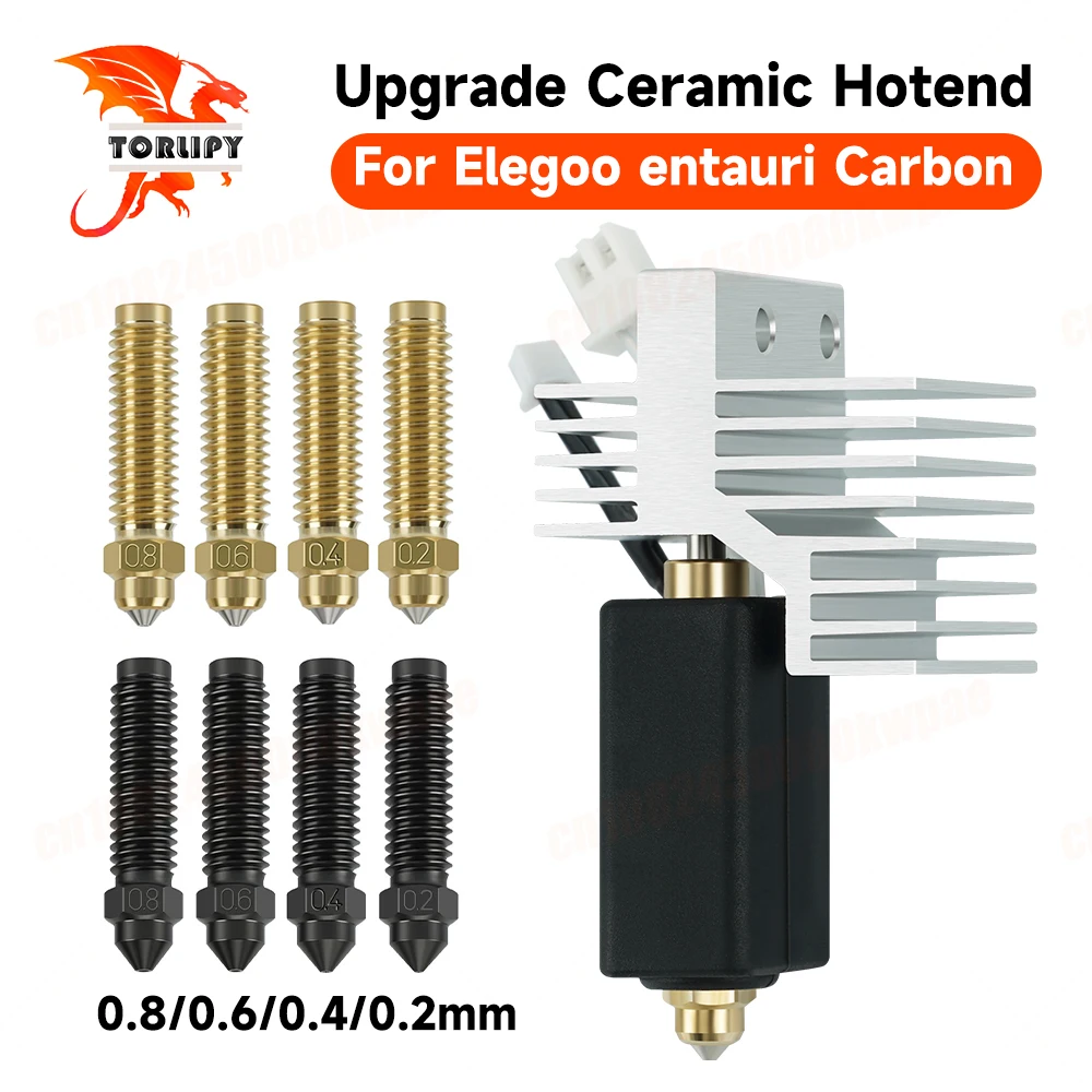 

Обновление керамических насадок Hotend 0,2/0,4/0,6/0,8 мм в сборе, сопла Hotend экструдера для аксессуаров для 3D-принтеров Centauri Carbon Hotend