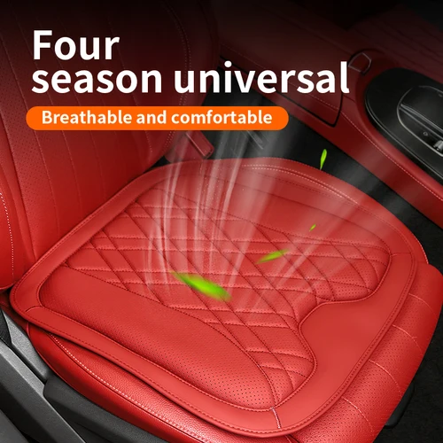 Imagen 2 del producto Almohada de cuero genuino para el cuello para coche, almohada de protección para la cintura, almohada para la cintura, cojín para reposacabezas del coche, antideslizante, durante todo el año, Universal