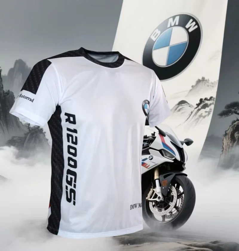 

Summer BMW R1200GS Men's Quick-Drying Motorcycle T-Shirt Short Sleeve Cycling Racing Suit Casual Breathable Fashion