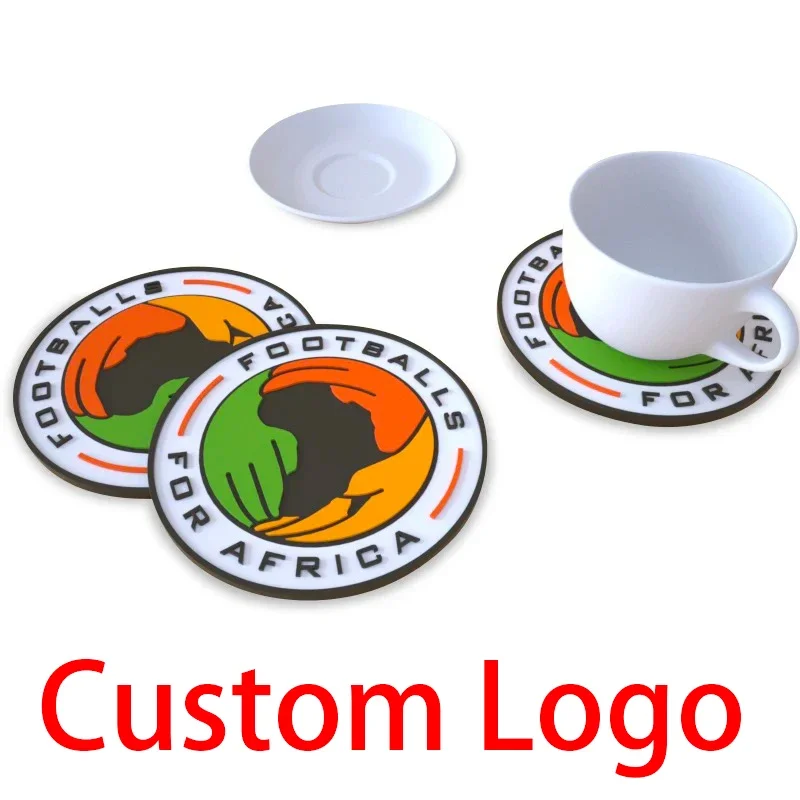 Promotional Gifts Debossed and Embossed cup coasters soft Rubber Coasters dining mat table mat slip Silicone coaster set kitchen