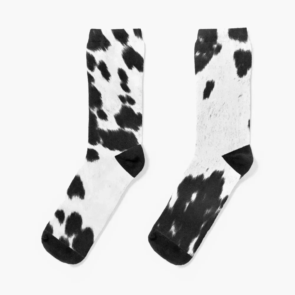 Faux Cowhide Black and White 3 Socks moving stockings anime Designer Man Socks Women's