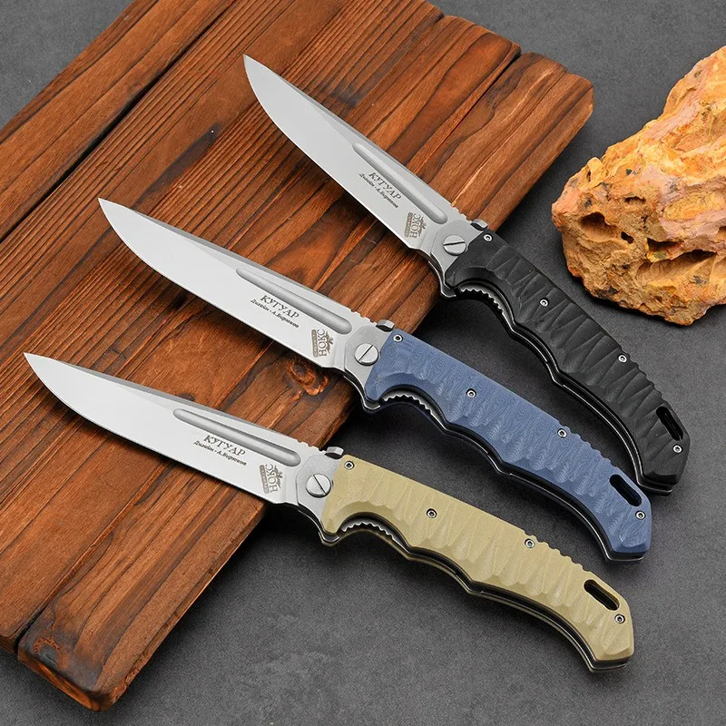 HOKC Russian Outdoor Folding Knife Defense Knife Carrying Knife Sharp Knife Portable Knife Camping Pocket Knife Survival Knife