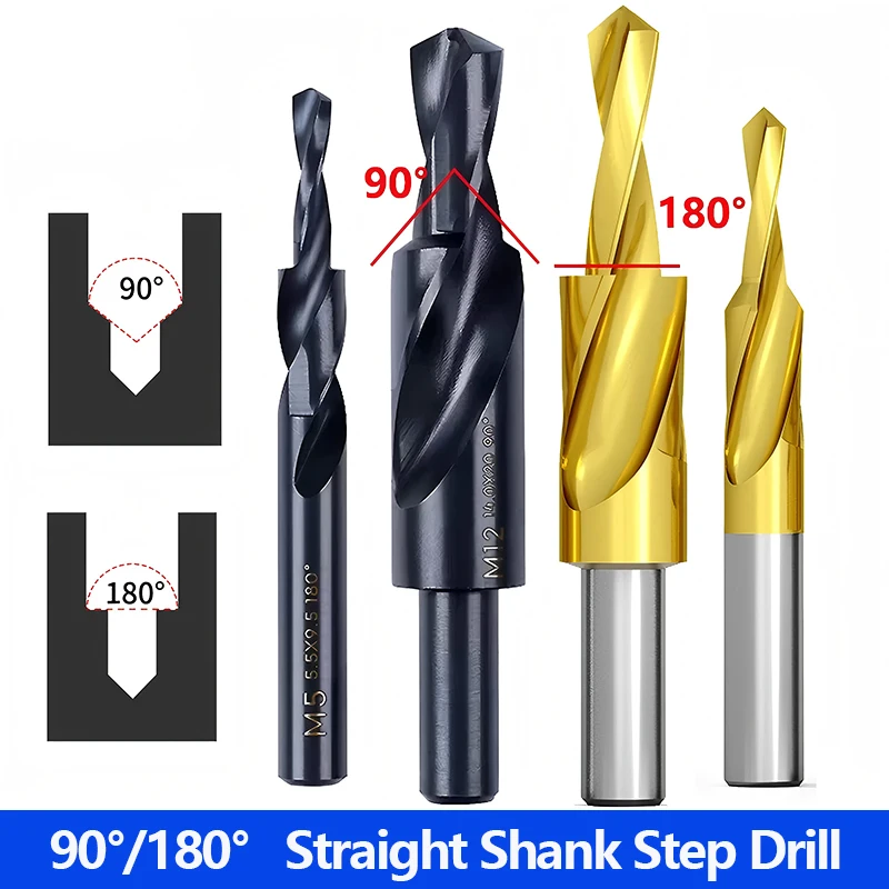 

Counterbore Twist Step Drill Dual Cutting Bit HSS for Metal 90 180 Degree M3 M4 M5 M6 M8 M10 M12 Cone Drilling Tool