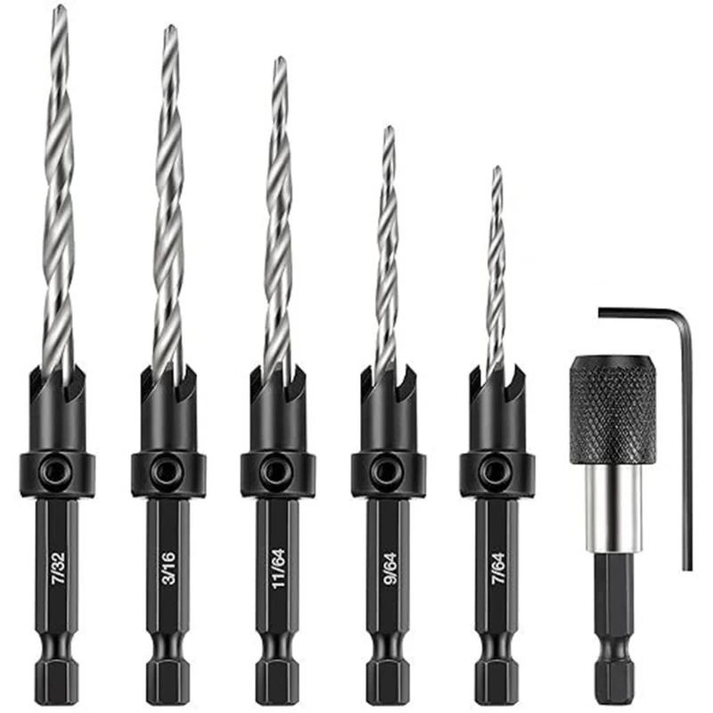 

Countersink Drill Woodworking Drill Bit Drilling Hole for #4, 6, 8, 10, 12 Dropship