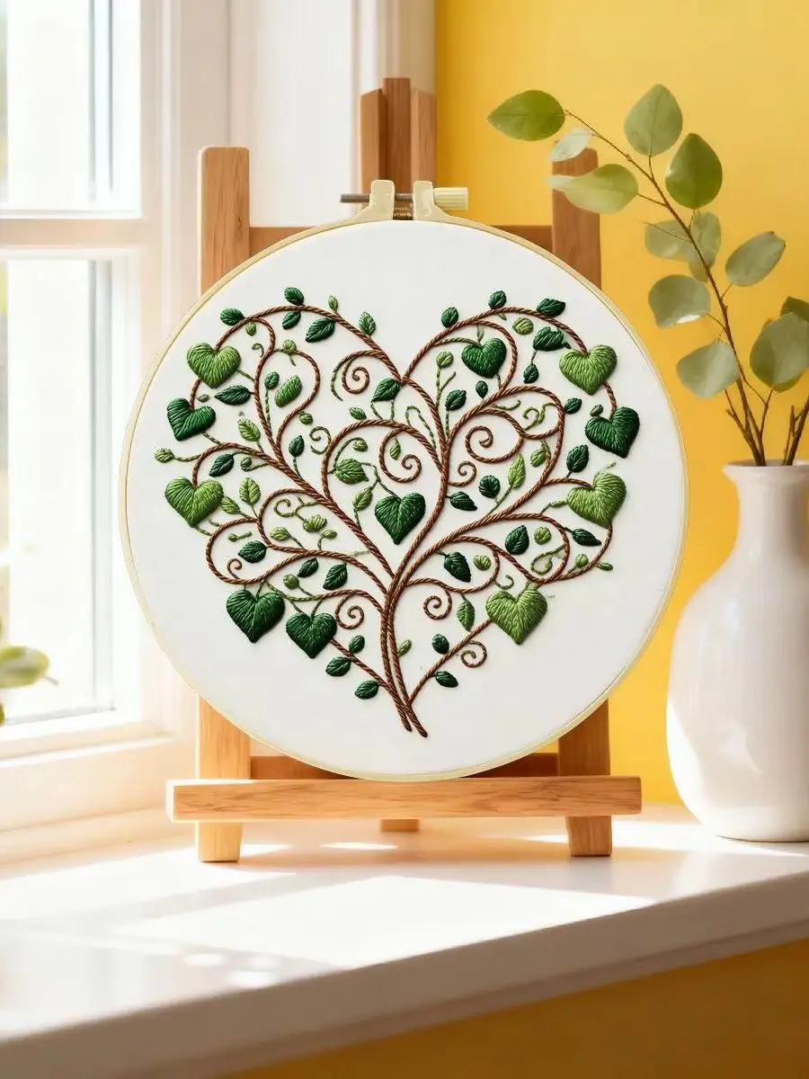 1 Stück 20X20CM/15X15CM 7,87/6,3 Zoll Der Baum der Liebe Stickerei Starter-Kit DIY-Kit DIY-Stickerei-Set Handarbeiten Nadelkunst – Detail 6