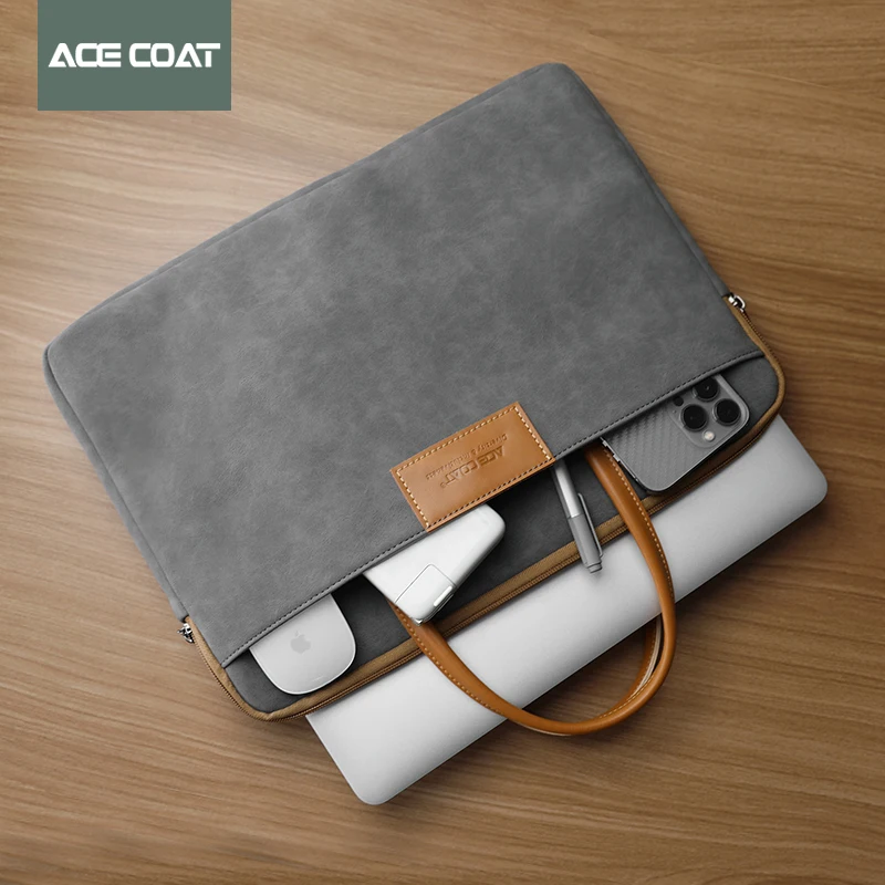 Imagem -02 - Acecoat-laptop Sleeve Bolsa Notebook Case Bolsa Bolsa Pastas Macbook Air Pro 16 hp Huawei Lenovo Dell 13.3 14 15.6