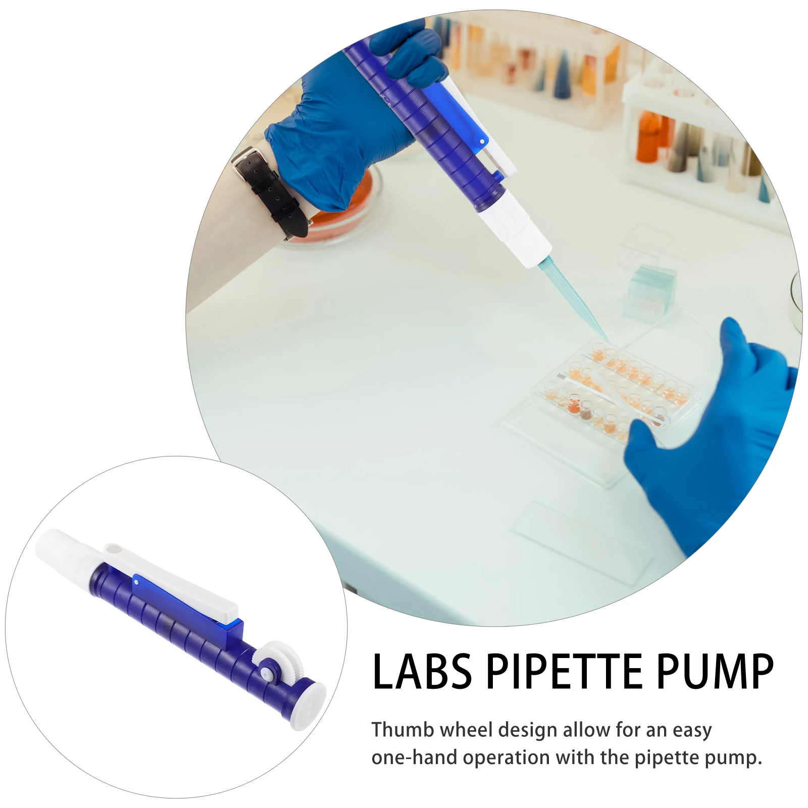 

2ml Thumb Wheel Pipette Pump One Hand High Accuracy Side Level Rapid Dispenser Scientific Liquid Extractor Labs Tool