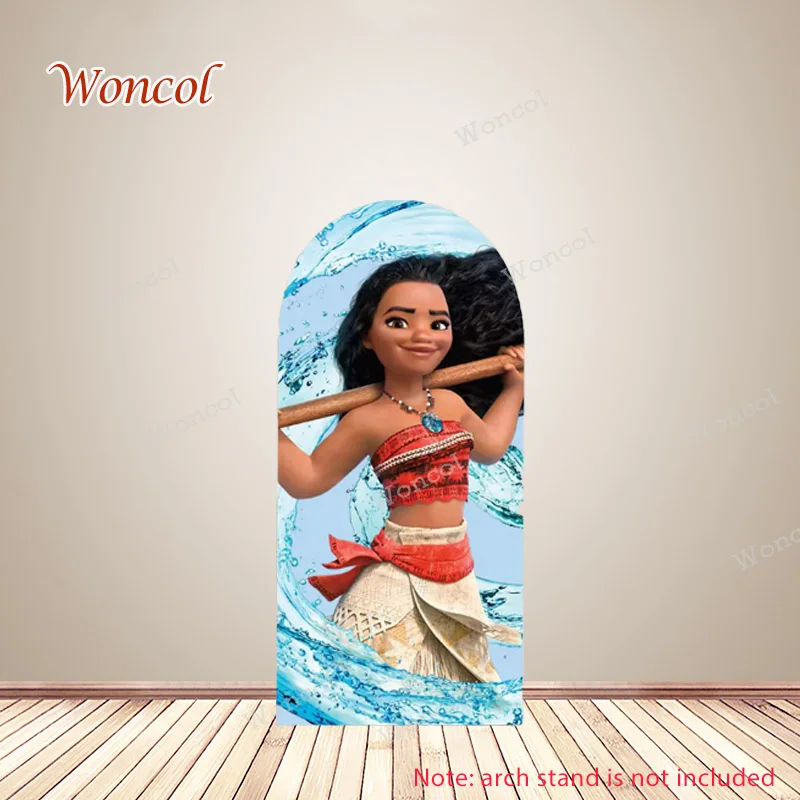 Disney Moana Arch Backdrop Child Birthday Baby Shower Backdrop Double-Sided Arch Backdrop Cover Decorations hoto Photocall Props