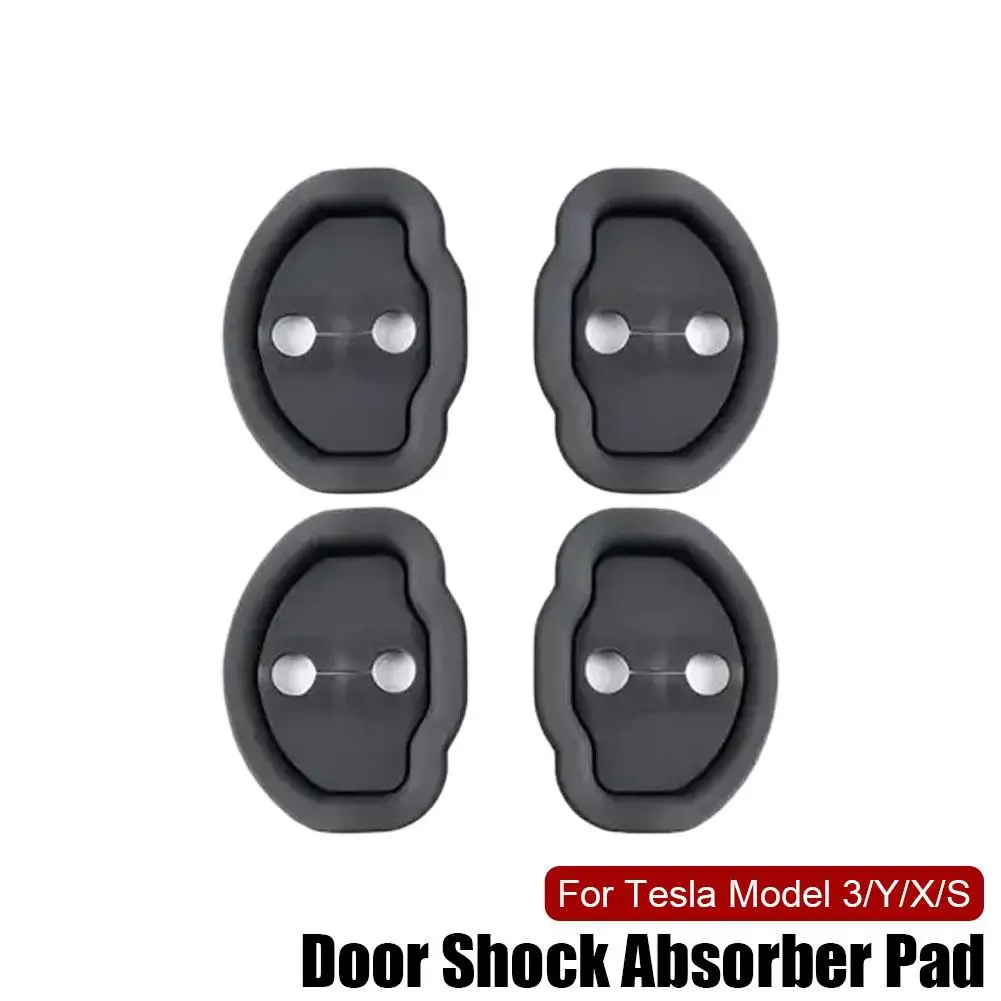 4 Pcs Car Door Shock Absorber for Tesla Model X S 3 Y Flexible Car Door Lock Protector Silicone Car Door Lock Latches Cover