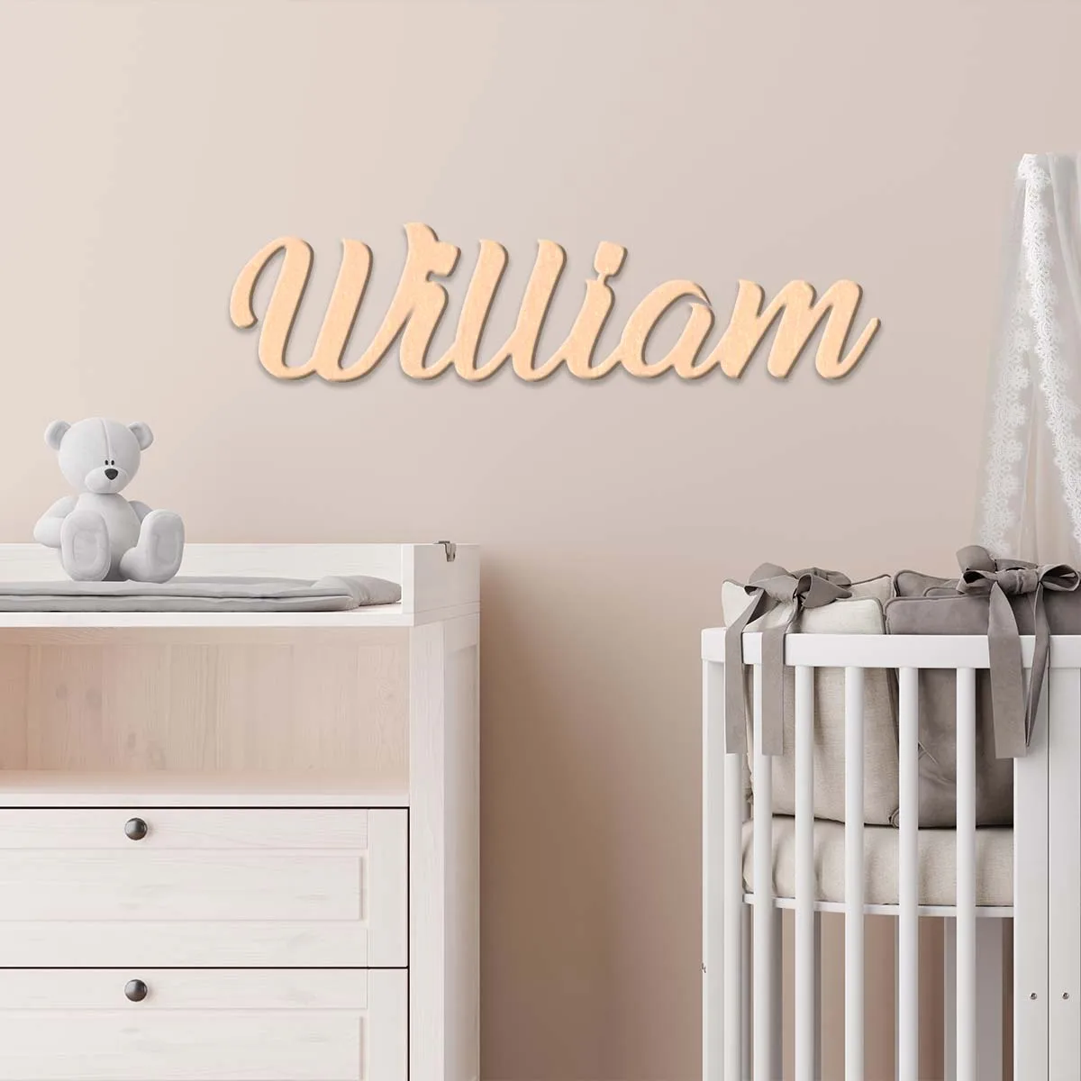 

1pc Cartoon william example Custom Name Wood Material Wooden Plaque Laser-Cut Sign Handcrafted with Elegant Cursive Lettering