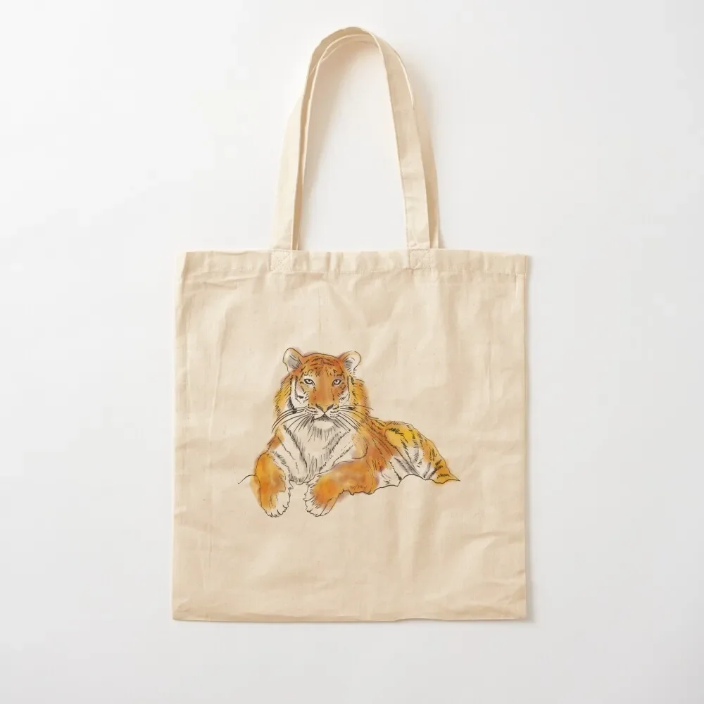 

Tiger Laying Down Relaxing Tote Bag tote bags aesthetic shopping trolley bag Tote Bag