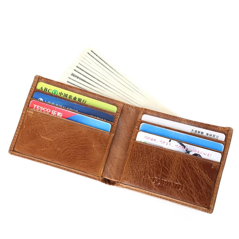 Genuine Leather Men's Wallet First Layer Cowhide Vintage Short Purse Dollar Bill Holder Casual Real Leather Wallet Wholesale