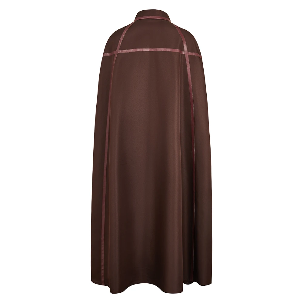 Luthen Rael Cosplay Men Cape Costume Disguise Movie Space Battle Brown Cloak Fantasy Roleplay Halloween Carnival Party Suit