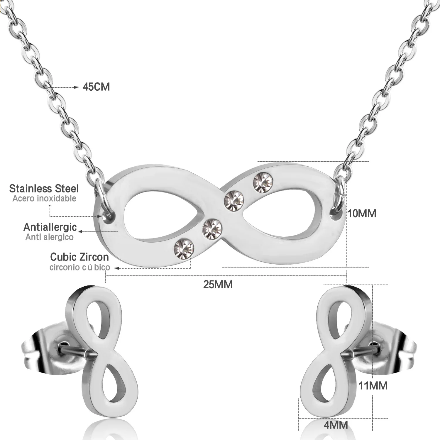 Edelstahl-Schmuckset mit Tierkreuz-Anhänger, Halskette und Ohrringen für Damen, goldfarben, 2021, trendig, Großhandel
