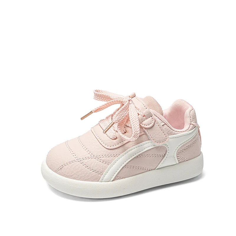 Girls Low Top Casual Skate Shoes, Kids Solid Color Soft Sole Sneakers, Adjustable Hook and Loop Strap Walking Shoes Autumn