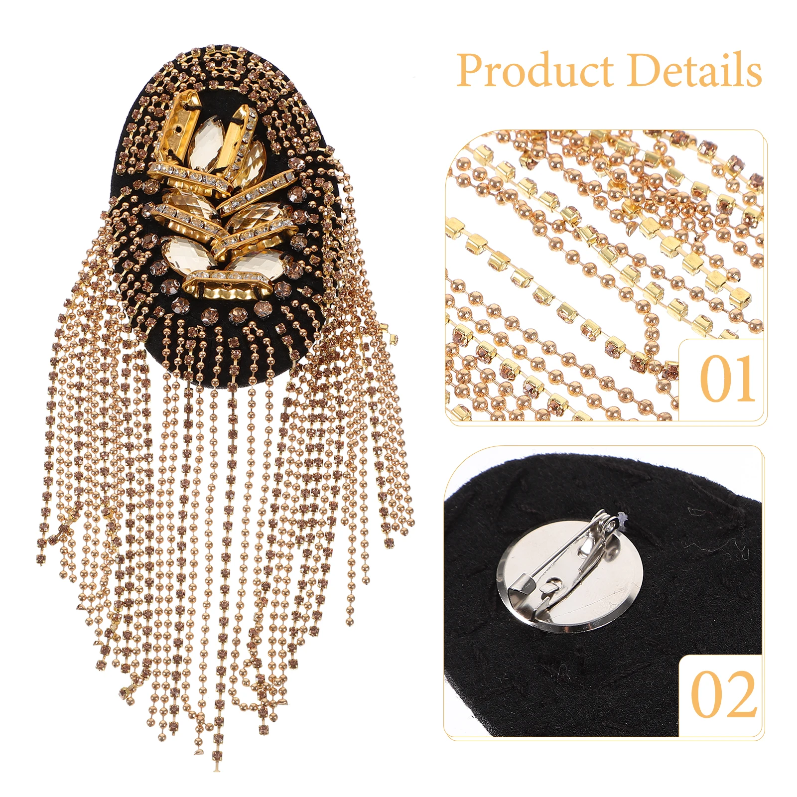 الكتفيات تأثيري منصات الكتف هامش شرابة ازياء فاسق لوحات حجر الراين بروش شرابات المجوهرات