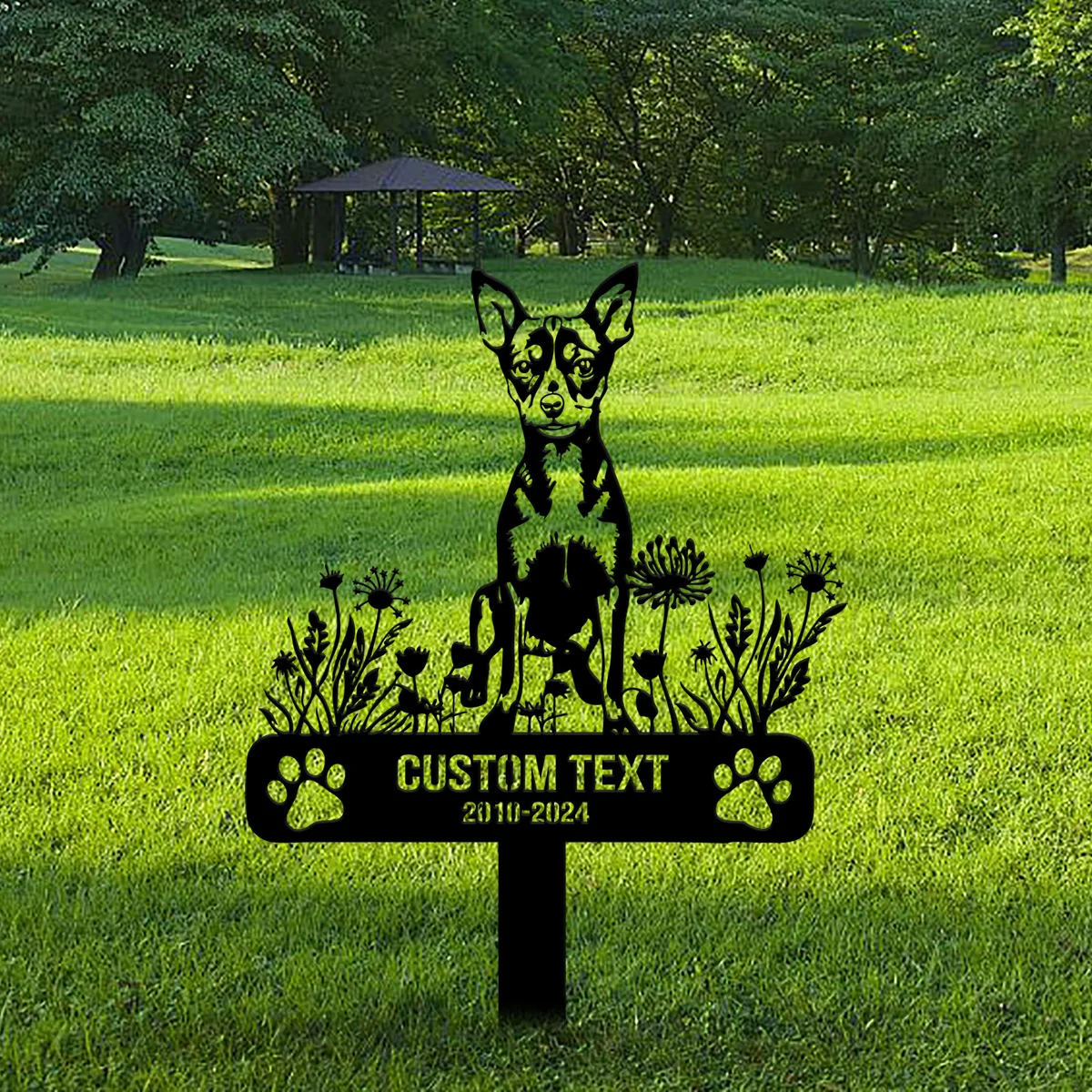 Custom Toy Fox Terrier Dog Memorial Stake, Dog Stake Metal Sign, Personalized Pet Outdoor Stake, Animal Garden Stake, Yard Metal