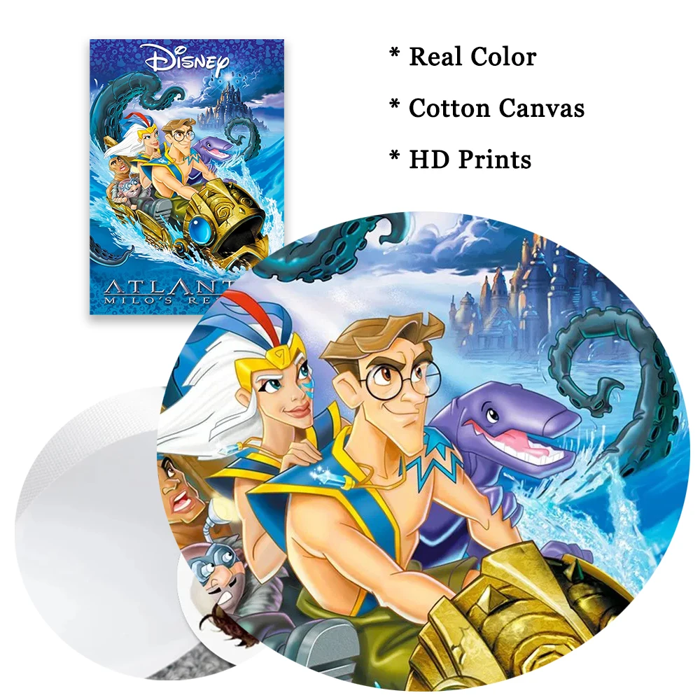 الكلاسيكية أتلانتس: الإمبراطورية المفقودة المشارك قماش اللوحة الرجعية فيلم الكرتون الرسم على لوحات القماش الجدارية يطبع ديكور غرفة نوم المنزل #5