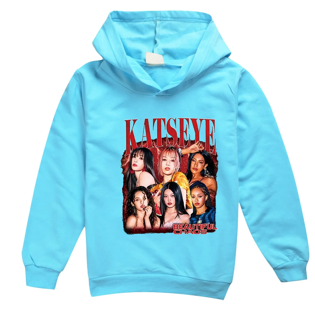 New Kpop Katseye Hoodies Kids Vintage Trendy Hood Sweatshirt Baby Girls Long Sleeve Coats Boys Coats&outerwear Children Clothing