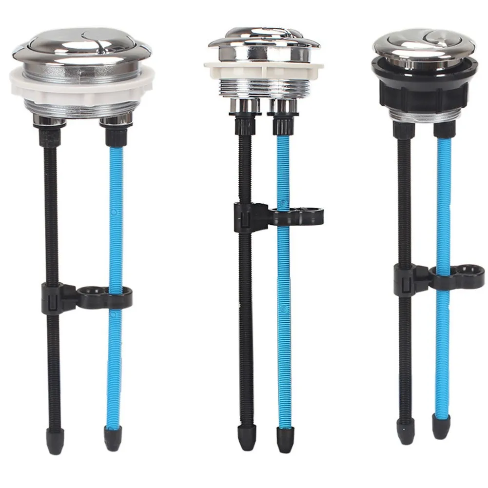 1Pc Universal Dual Flush Toilet Tank Push Button 2 Rods Cistern Flush Switch Replacement Bathroom Tank Repair Accessory