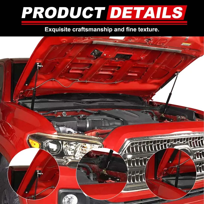 

Для 16-22 Toyota Tacoma гидравлическая тяга переднего капота, стержень замедления, комплект из 2 предметов из углеродистой стали, аксессуары для опорных стержней капота автомобиля