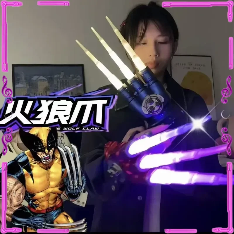 

In Stock Newest Light-Up Wolf Claw Retractable Laser Sword Toys | Flint & Glowing Effects Perfect Holiday Surprise Gift For Boys