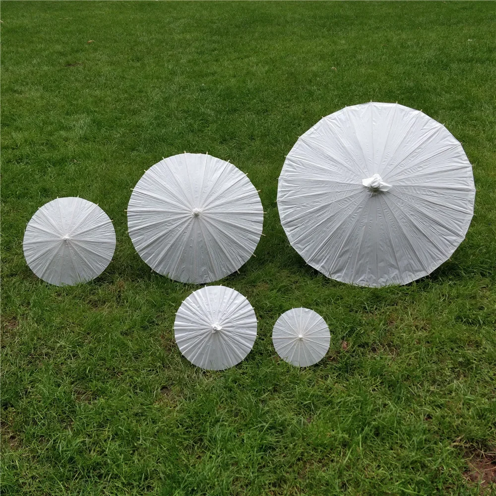 30pcs Bridal Wedding Parasols White Paper Umbrellas Chinese Mini Craft Umbrella 4 Diameter:40,60cm Wedding Umbrellas