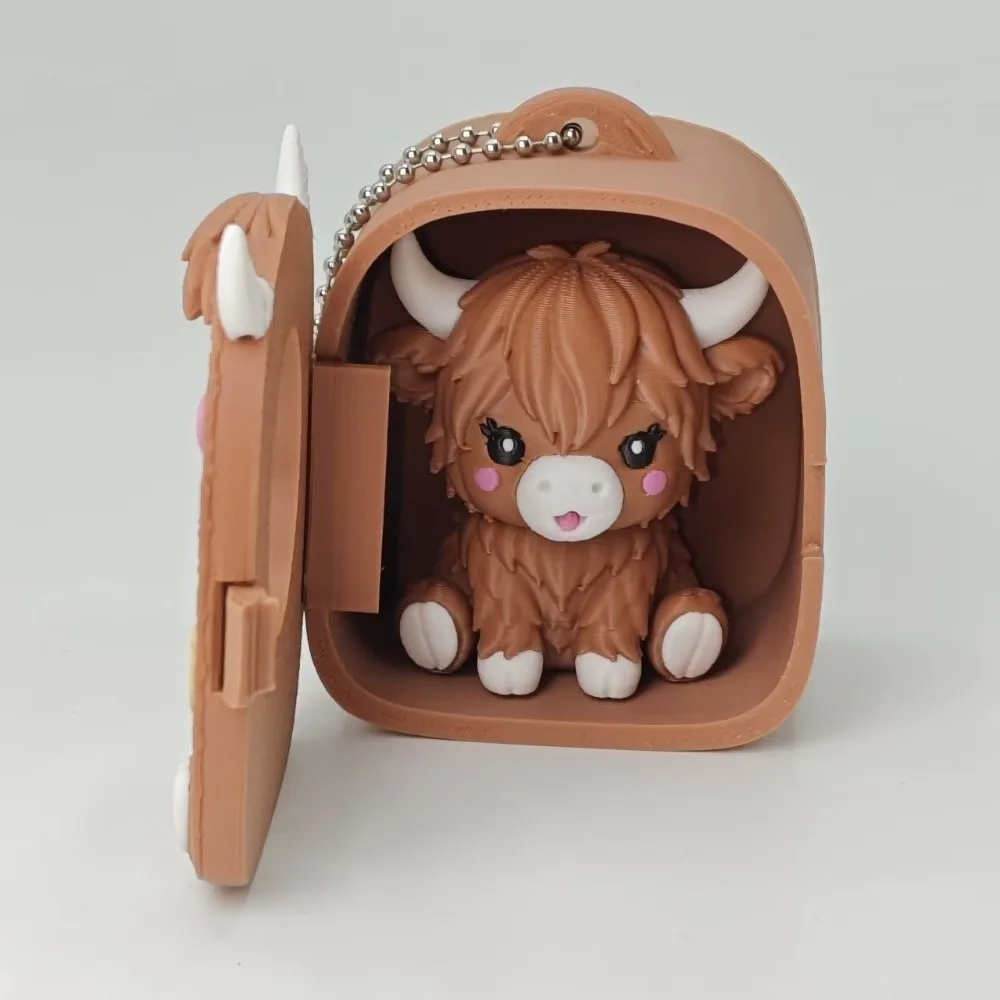 PLA 3D-gedruckter Schlüsselanhänger, leuchtende Farbtöne, starre Hülle, Mini-Rucksack-Anhänger, leicht, trendiger Taschenanhänger, Katzenliebhaber – Detail 6
