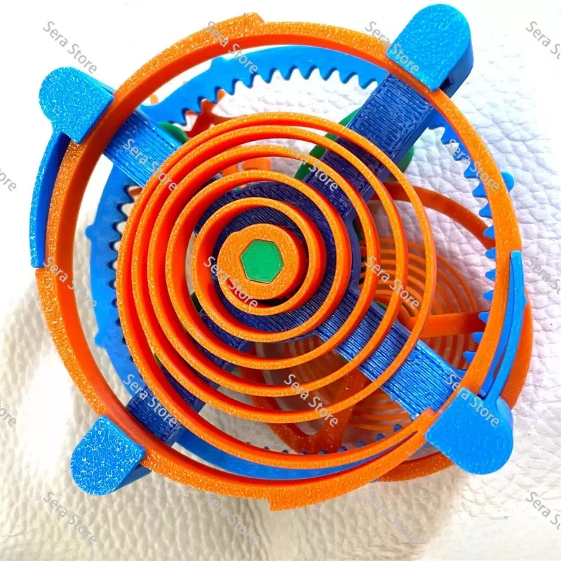 Mechanical Clock Internal Structure Model Tourbillon Working Principle 3D Printing DIY Movement Winding Gear Device
