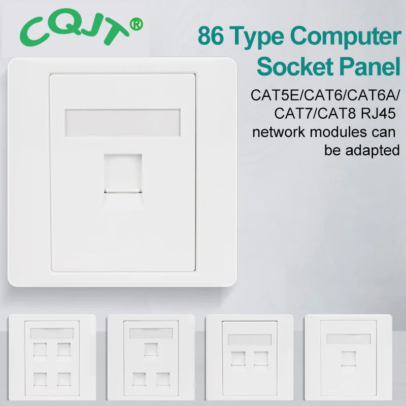 86 Type Computer Socket Panel CAT5E CAT6/6A/7/8 Network Module RJ45 Keystone Cable Interface Outlet Wall Switch