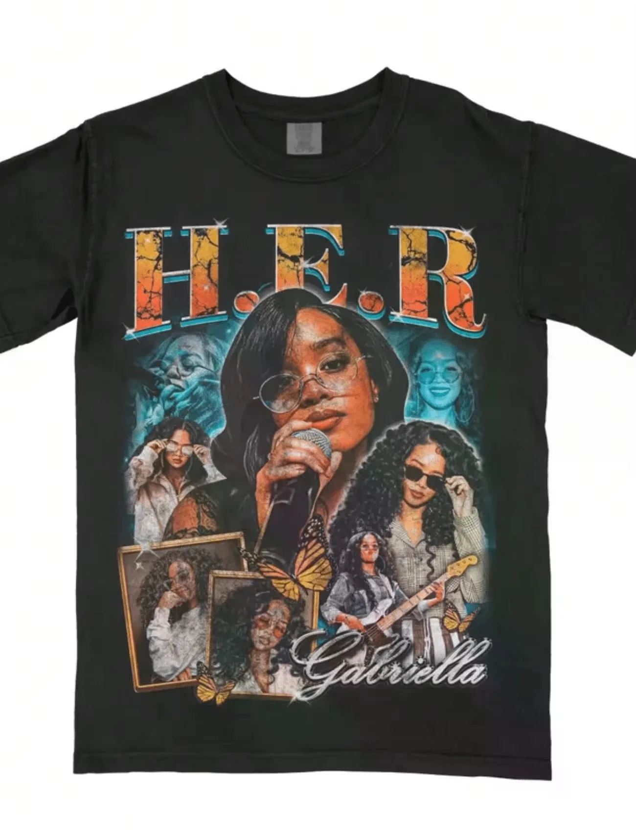 Retro H.E.R. Gabriella Vintage T-Shirt, R&B Icon Graphic Tee, H.E.R. Fan Nostalgic Gift Shirt, Music Star Enthusiast Tee, H.E.R. Multi-Style Unisex Sh