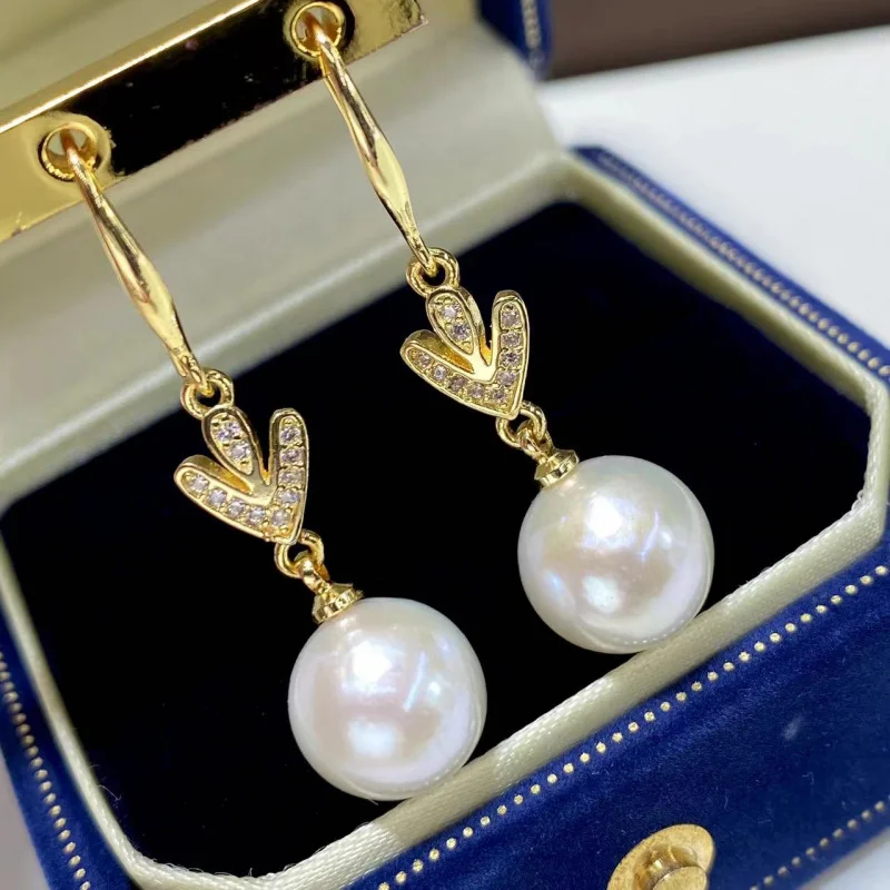 

New Edison Pearl Earrings 18K Gold Plated Freshwater 10mm Ear Hooks Wholesale Source