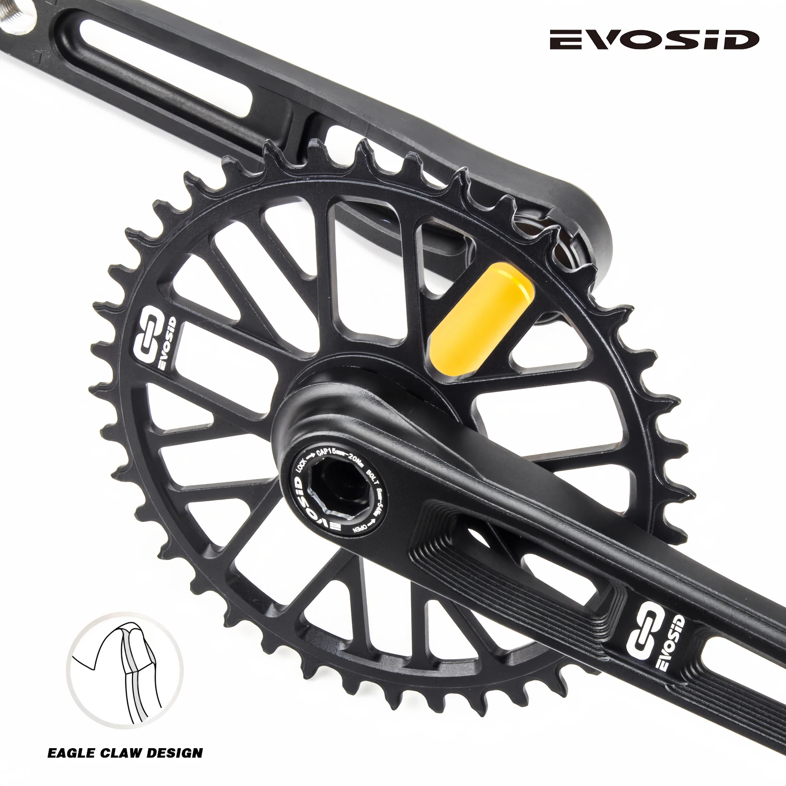 EVOSID Bicycle Crankset 165mm Road Bike Ultralight Crankset Hollow Tech Crank For GRAVEL 40 42 44 46T Chainring 11/12 Speeds