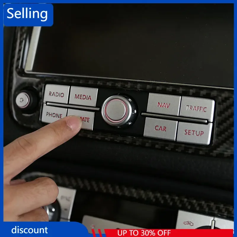 

For 2011-2015 Volkswagen Touareg Auto Navigation Button Stickers Alloy Silver With Wordmark 13 Sets Of Car Accessories internal