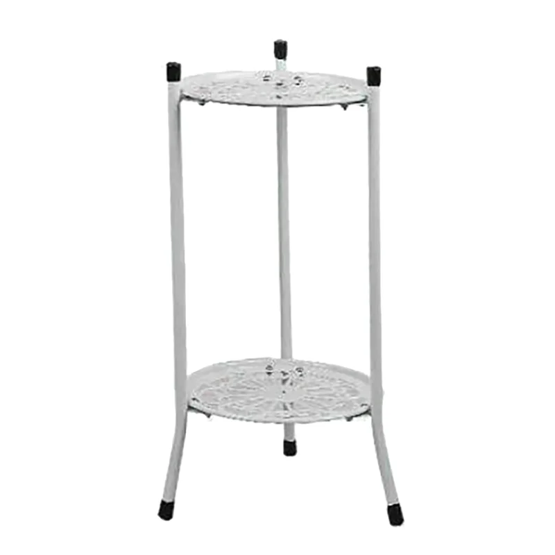

ABUP-2X Two-Layer Elegant Metal Plant Stand Shelf Potted Plant Holder Modern Tall Plant Pot Stands For Indoor Outdoor Decor A